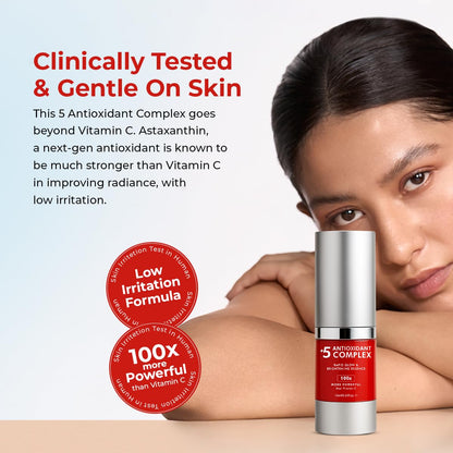 Conscious ChemistÂ® Rapid Glow & Brightening Essence | Face Serum with 5 Antioxidant Complex (100X Stronger Than Vitamin C), Vitamin E & Retinol | For Radiant, Even-Toned Skin, For Men & Women, All Skin Types â€“ 15ml