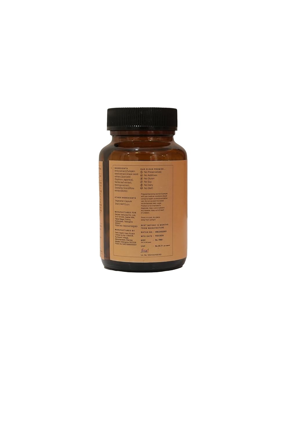 Earthful Biotin for Hair Growth, Supplement for men & women with Vitamic C for Strong & Shinier Hair, 100% Plant Based, DHT Blocker for Improved Hair Strength and Quality, Anti Hairfall, 30 Capsules