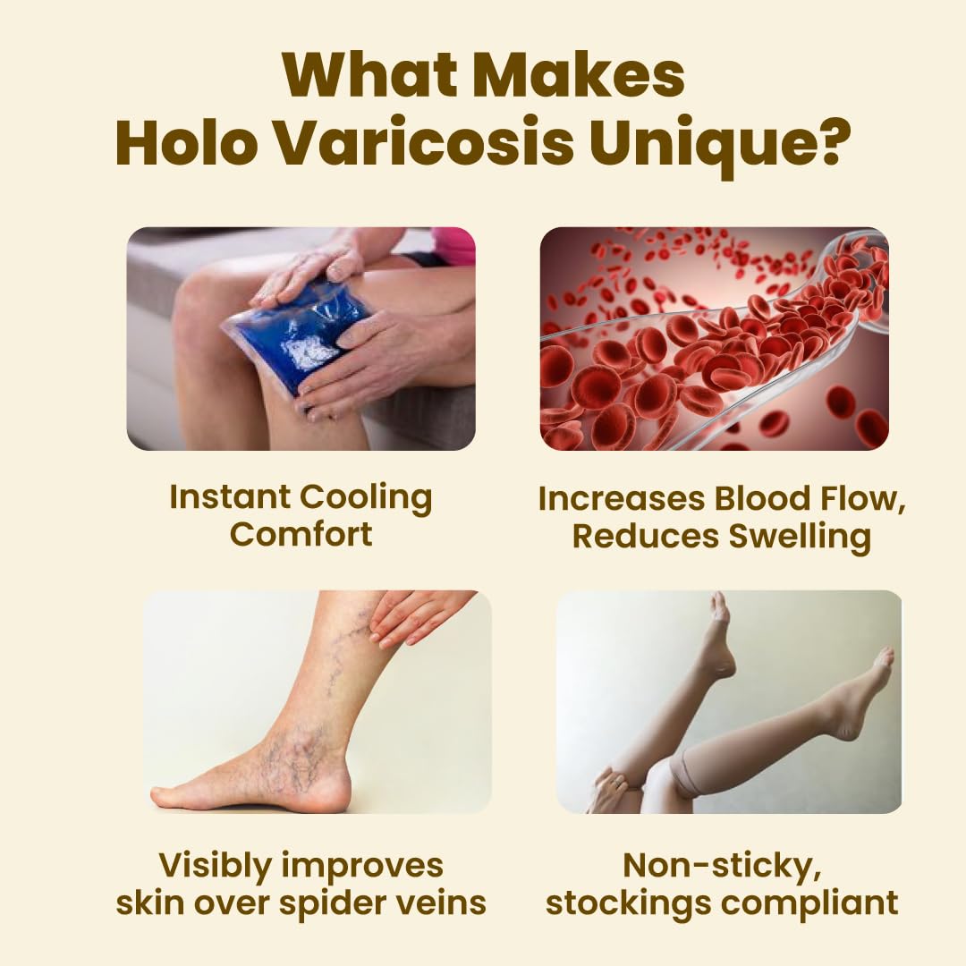 ZEROHARM Holo Varicosis With Horse Chestnut, Gotu Kola, Hesperidin, Rutin, Butcherâ€™s Broom & Grape Seed Extract | Reduce Varicose Veins, Boost Circulation and Leg Comfort | For Men and Women | 60 Nano Capsules