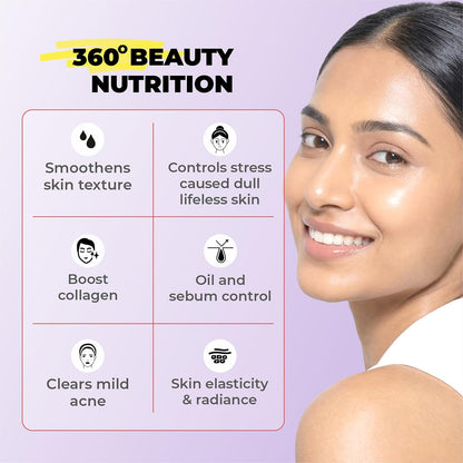 Cureveda Collagen Builder Glow Powder for Brighter & Youthful Skin, Plant-Based Supplement with Rose Water, Veg Beauty Protein, Evening Primrose 100IU, No Added Sugar, 225gm