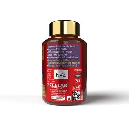 Zeelab Krill Oil Capsules | Best Supplement for Muscle Recovery, Bone & Joint Health (60 Softgel Capsules)