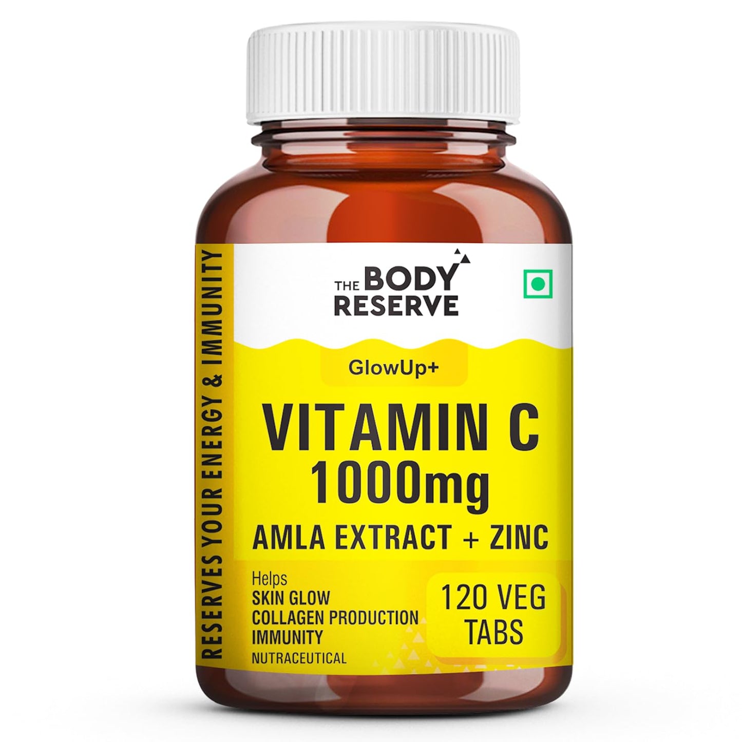 THE BODY RESERVE Vitamin C Tablets with Amla Extract, Zinc & Ginger | 120 Tablets | Daily Dietary Supplement