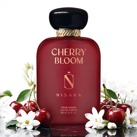 Nisara Cherry Bloom Gourmet Perfume For Woman 100 ml | Long Lasting Eau De Parfum | Fruity - Floral Fragrance With | Cherry, Plum, Tuberose, Vanilla, Musk, Amber, Sandalwood | EDP Scent spray for Women | Premium Perfume For Her