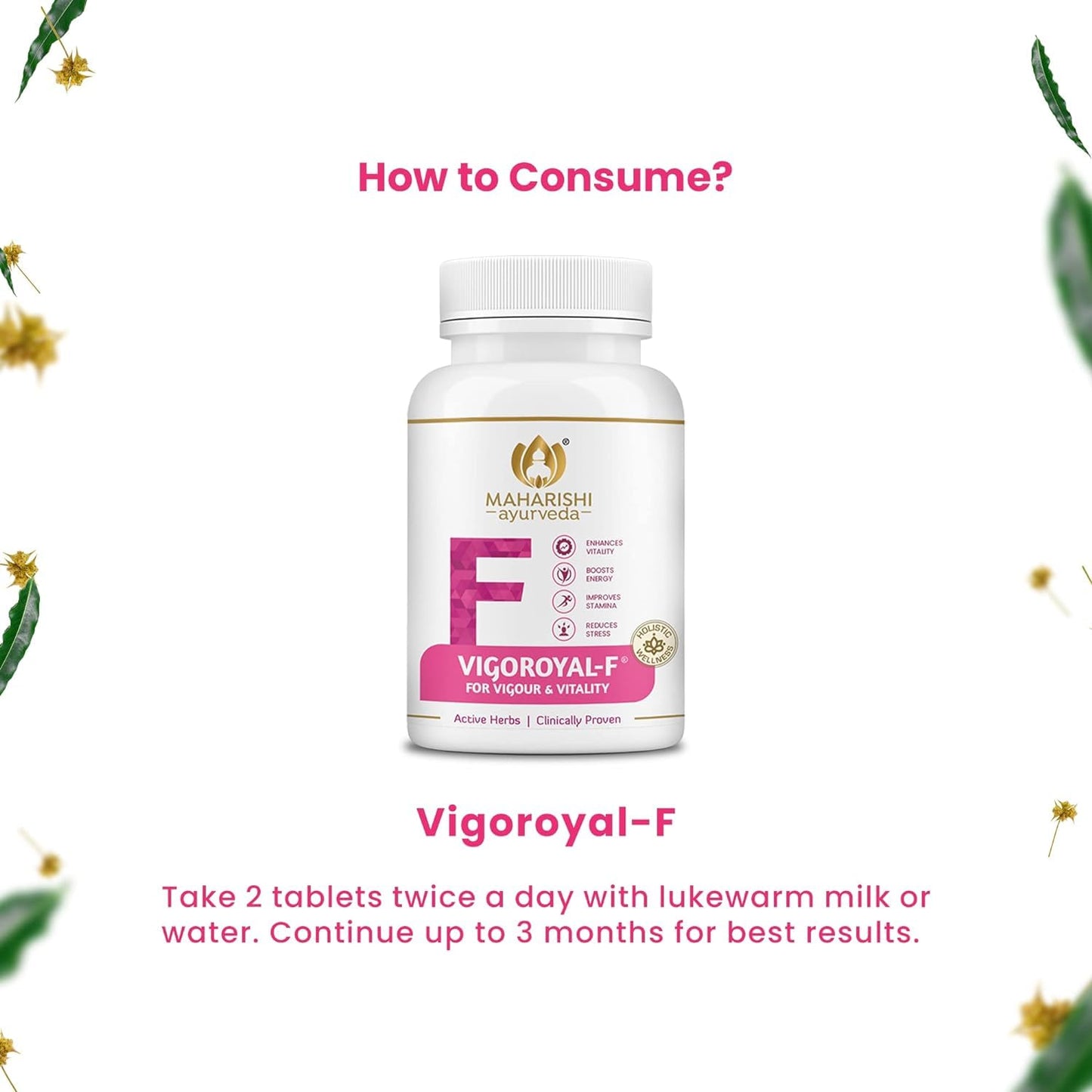 Maharishi Ayurveda Vigoroyal F - Ayurvedic Revitaliser for Women | Supports Reproductive Health| Made with Time-tested Herbs | 60 Tablets