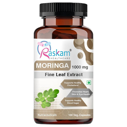 Organic Moringa Capsules (100 Capsules) 1000mg Moringa Leaves Extract | Supports Healthy Digestion & Appetite| Antioxidant-Rich | Vegan Supplement