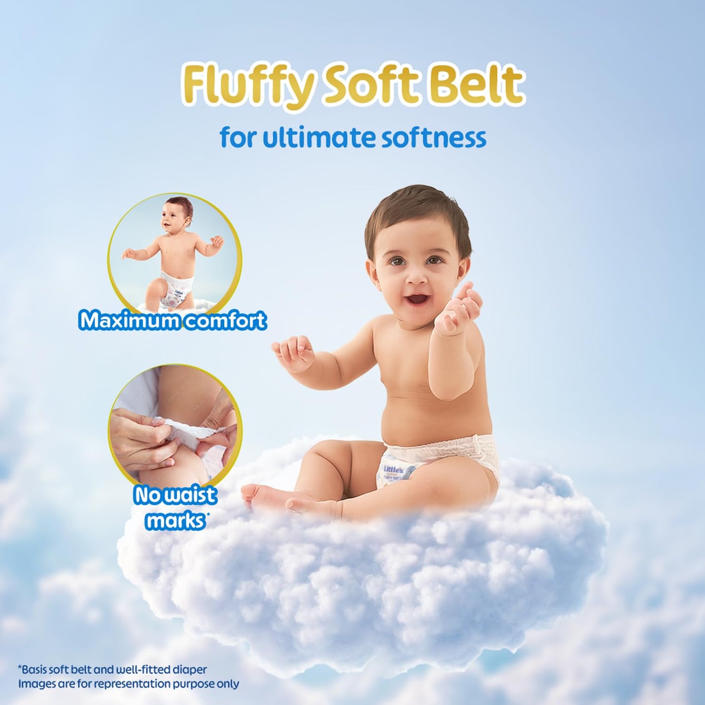 Little's Premium Baby Diapers XL Size (Extra Large) Pants Style | 12-17 kg | 54 Count | Super Jumbo FluffySoft Baby Diaper with Leakage Guard, Wetness Indicator & 12 Hours Absorption