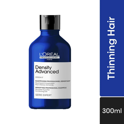 L'OrÃ©al Professionnel Density Advanced Shampoo for fine and thinning hair - 300ml | Professional shampoo that visibly increases hair volume | With Omega-6 complex | Density Shampoo For Men & Women