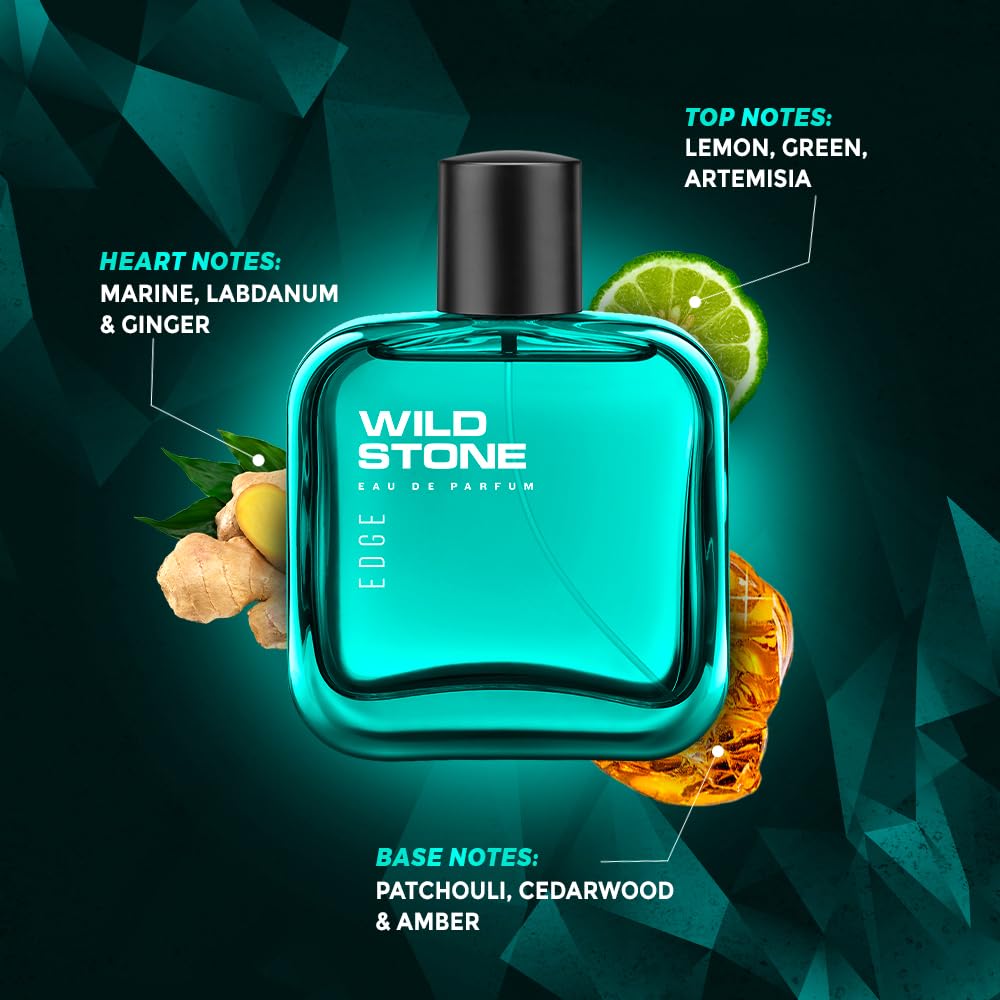 Wild Stone Edge Eau De Parfum for Men, Long Lasting perfume, 100 ml
