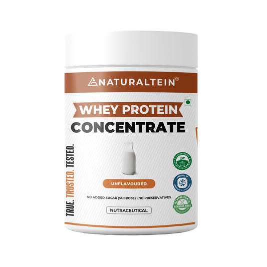 NATURALTEIN Natural Whey Protein Concentrate â€“ 300 g (Unflavoured) | 24 g Protein per 30 g Serving | No Artificial Sweeteners | Soy-Free & Gluten-Free | Easy to Digest & Naturally Formulated
