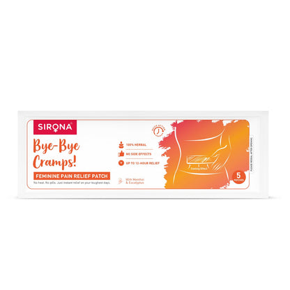 Sirona Herbal Period Pain Relief Patches - Pack of 5 | Instant Relief from Menstrual Cramps | Cool Patches with No Chemical Actives | No Side Effects