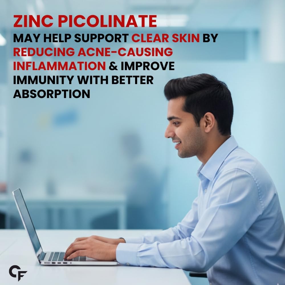 Carbamide Forte Zinc Picolinate with Vitamin C | Zinc Supplements for Men with 100% RDA Zinc | Immunity & Cellular Health Support â€“ 120 Tablets