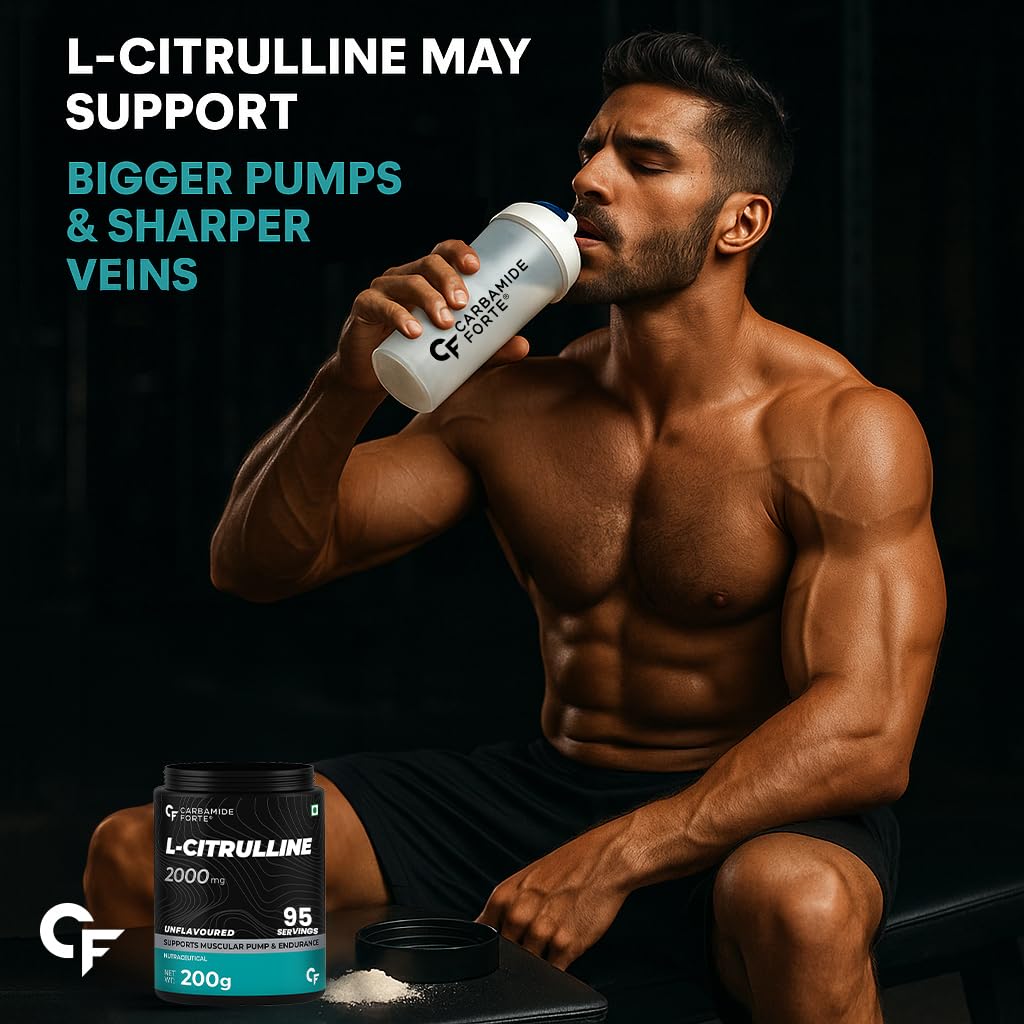 Carbamide Forte L Citrulline Powder 2000mg | pre workout Supplement for men & Women | L Citrulline Malate Powder | 2000mg 100 Unflavored Servings