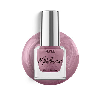 RENEE Metallicious Nail Paint- Orchid Spell, Quick Drying, Metallic Finish, Long Lasting, Chip resisting Formula with High Shine & Full Coverage, Acetone & Paraben Free, 10 Ml