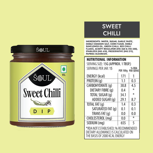 ADF Soul Sweet Chilli Dip | Sweet & Mildly Spicy Sauce With Red Peppers & Garlic | Ideal With Finger Foods & Spring Rolls | 230g.