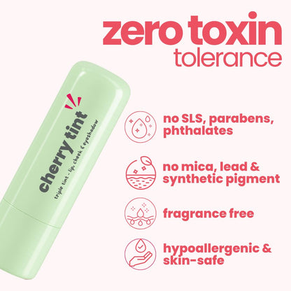 TucoÂ® Kids Lip Balm Tint | Lip, Cheek & Eyeshadow | Ages 3-15 Years | Made with 100% Natural Oils & Waxes | Free from Mineral Oils, Synthetic Fragrance and Parabens (Cherry tint, 4.5g)