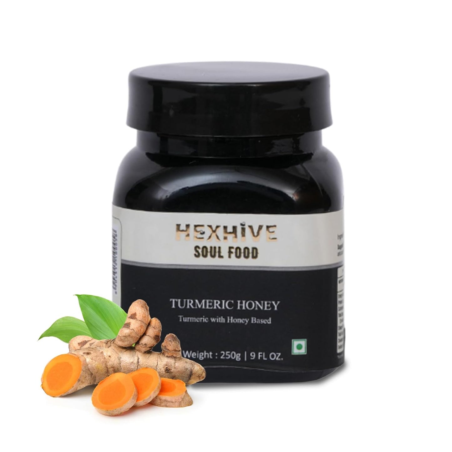 Hexhive Turmeric Honey | Varietal Honey with Real Turmeric Infusion | Natural Immunity Booster | Pure & Unprocessed | No Added Sugar | Ayurvedic Wellness | Anti-Inflammatory Benefits | 250g