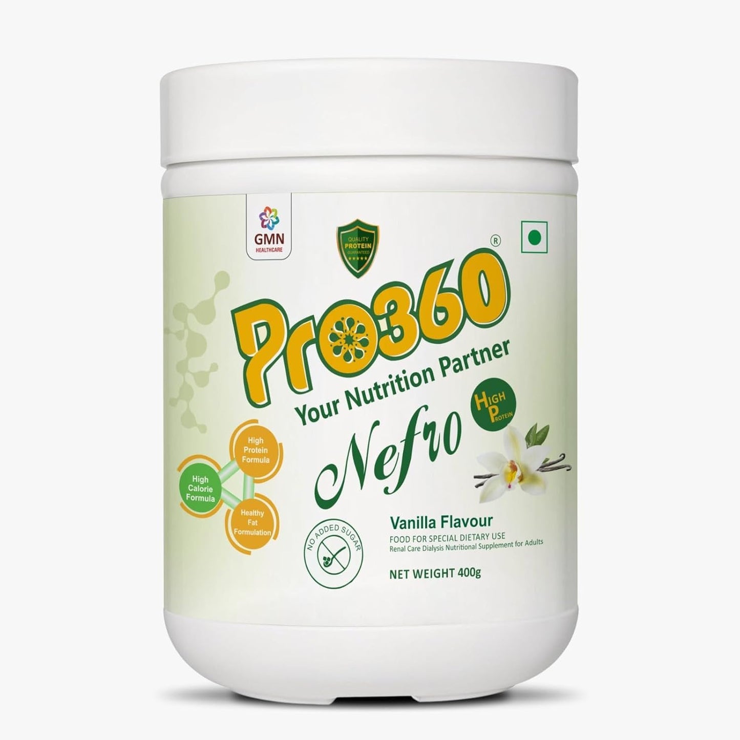 Pro360 Nefro HP Powder â€“ Vanilla Flavour, 400g â€“ High Protein Dialysis Care Nutritional Supplement for Renal Support â€“ Vanilla Protein Powder with L-Taurine, L-Carnitine & Essential Nutrients