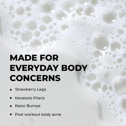 Conscious Chemist Skin Reset Bodywash 300ml | 1% Salicylic Acid Shower Gel with Lactic Acid | Exfoliates Body Acne & Bumpy Skin | For KP & Strawberry Legs | Men & Women