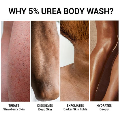 SEREKO 5% Urea & Oat Milk Body Wash 30ML | For Strawberry skin, De-tan, Body-acne| Body Wash for Men & Women | AHA BHA free, paraben free, SLS free | Gentle Exfoliating | Very dry & flaky skin
