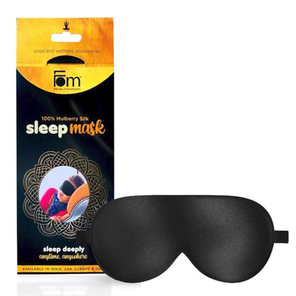 Friends of MeditationÂ® 100% Mulberry Silk Sleep Mask â€“ Pure Silk Eye Mask for Sleeping, Super Smooth Blackout Blindfold, Soft Adjustable Strap, Luxury Eye Cover for Travel, Meditation (Black)