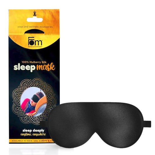 Friends of MeditationÂ® 100% Mulberry Silk Sleep Mask â€“ Pure Silk Eye Mask for Sleeping, Super Smooth Blackout Blindfold, Soft Adjustable Strap, Luxury Eye Cover for Travel, Meditation (Black)