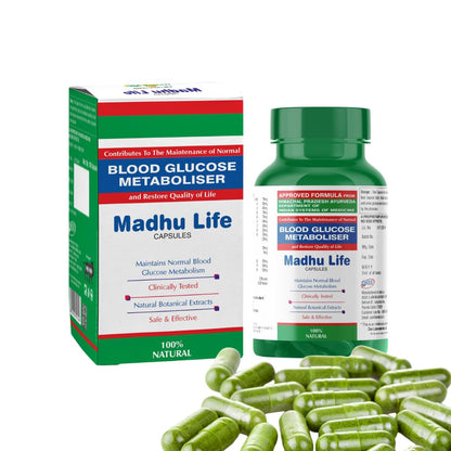 Zeelab Madhu Life Capsules â€“ Ayurvedic Herbal Supplement for Healthy Blood Sugar & Glucose Metabolism â€“ With Jamun, Karela, Methi, Neem, Gymnema, Shilajit & Arjun â€“ 100 Capsules