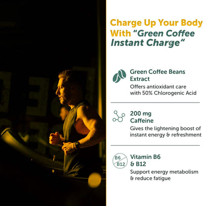 Neuherbs Plant Based Green Coffee Instant Charge in Classic Coffee Flavour 20 effervescent tablets | Boost Metabolism | Natural Caffeine