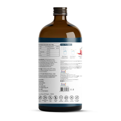 Miduty Palak Notes Apple Cider Vinegar | Apple Cider Vinegar supplement | Weight loss Supplement | Apple Cider Vinegar syrup | Digestive enzyme Supplement (Honey, Ginger, Lemon, Garlic)