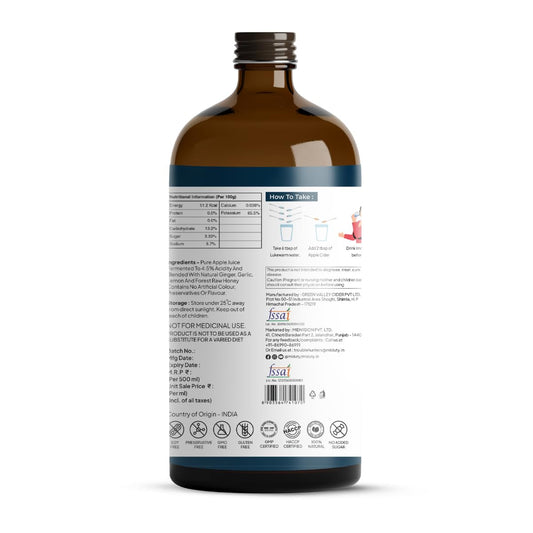 Miduty Palak Notes Apple Cider Vinegar | Apple Cider Vinegar supplement | Weight loss Supplement | Apple Cider Vinegar syrup | Digestive enzyme Supplement (Honey, Ginger, Lemon, Garlic)