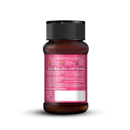 Dr. Vaidyaâ€™s Multivitamin for Women | Natural Multivitamin Enriched with Ayurvedic Herbs like Shatavari | Goodness of Calcium and Vitamin D3 tablets, Magnesium supplement, Vitamin B12 supplements & Herbal Extracts | (60 tablets) Pack of 1