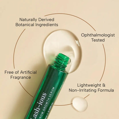 Ras Luxury Oils Lash-ious Lash & Brow Growth Oil/Serum with Biotin & Hyaluronic Acid | Natural, Nourishing Formula for Fuller, Thicker, Healthier Eye Lashes & Brows | Safe for Sensitive Eyes, 8ml