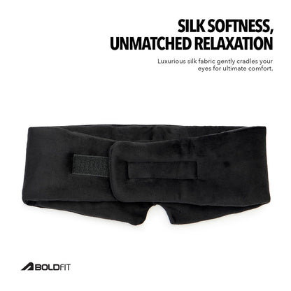 Boldfit Silk Eye Mask For Sleeping Men Adjustable Super Soft Eye Mask For Comfortable Sleep Travelling Sleeping Mask Sleep Mask Pad Large -Black