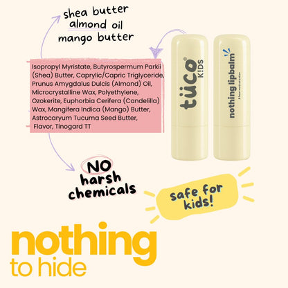 TucoÂ® Kids Lip Balm Tint | Lip, Cheek & Eyeshadow | Ages 3-15 Years | Made with 100% Natural Oils & Waxes | Free from Mineral Oils, Synthetic Fragrance and Parabens