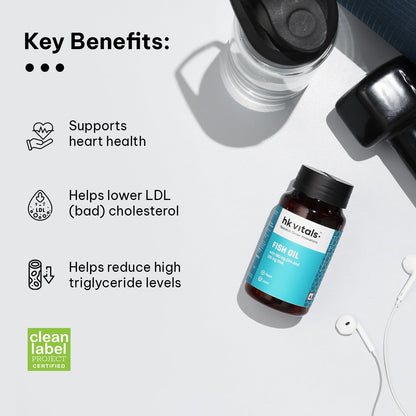 HealthKart hk vitals Fish Oil and Multivitamin (30 Tablets Each) Combo Pack | 1000mg Omega 3 with 180mg EPA & 120mg DHA | Enhances Energy, Immunity & Joints Health