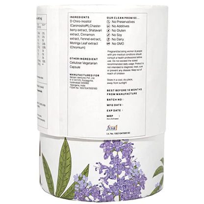 Earthful PCOS Balance Capsules | 100% Plant Based | Hormonal Support with Shatavari & Cinnamon | Inositol, Chasteberry To Regulate Cycles, Fight Acne Naturally & Balance PCOS | 30 Capsules