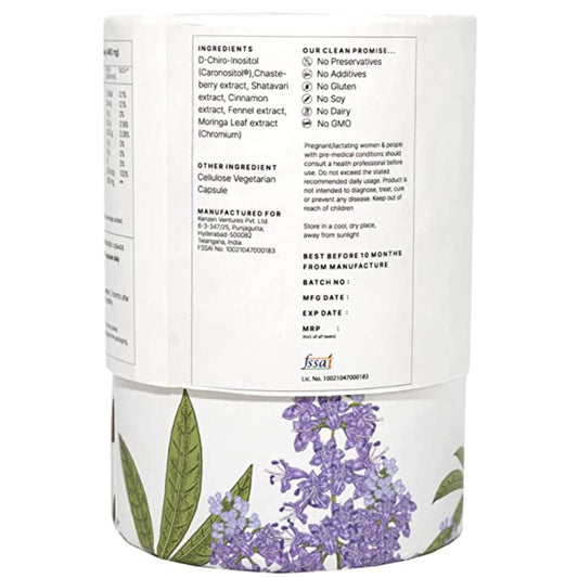 Earthful PCOS Balance Capsules | 100% Plant Based | Hormonal Support with Shatavari & Cinnamon | Inositol, Chasteberry To Regulate Cycles, Fight Acne Naturally & Balance PCOS | 30 Capsules
