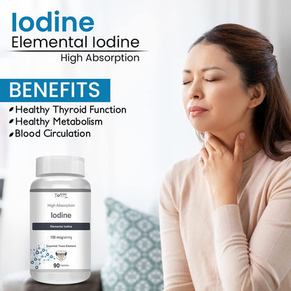 Vokin Biotech Iodine | Supplement to Support The Thyroid and Maintain Healthy Cellular Metabolism | 90 Veg Capsules