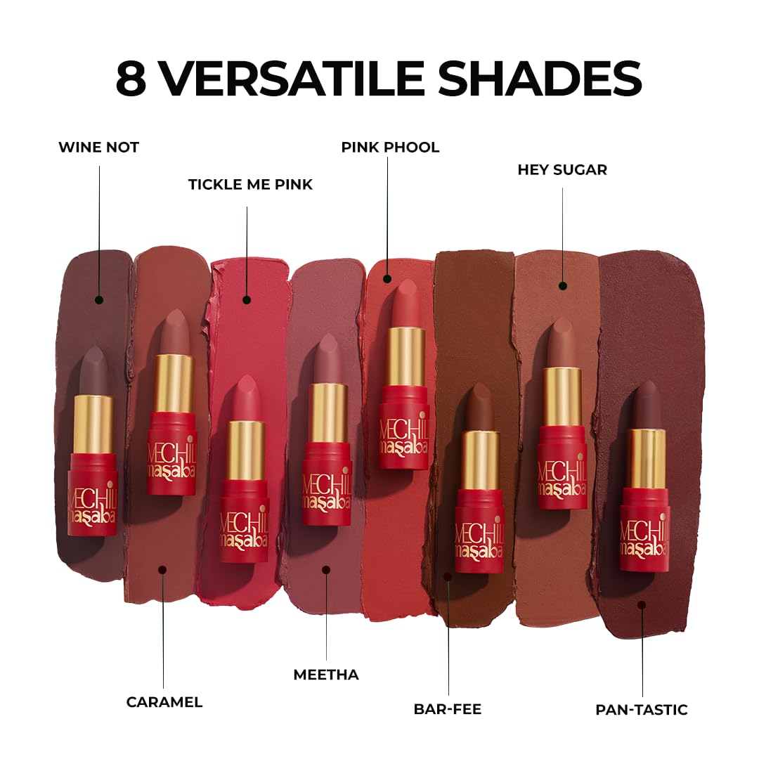 LoveChild Masaba 90s Drip Pantastic (Wine Red) Luxe-Matte Lipstick with Intense One-Swipe Color Payoff in High-Pigment HD CrÃ¨me Matte Formula, 4gm
