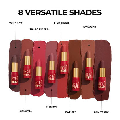 LoveChild Masaba 90s Drip Pantastic (Wine Red) Luxe-Matte Lipstick with Intense One-Swipe Color Payoff in High-Pigment HD CrÃ¨me Matte Formula, 4gm