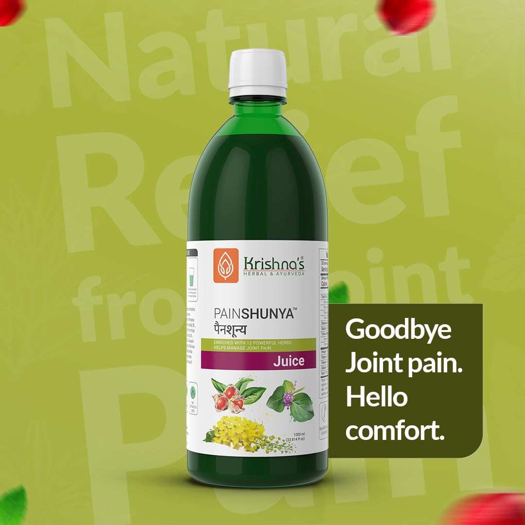 Krishna's Painshunya Juice â€“ Enriched With 12 herbs - Ayurvedic Herbal Juice for Joint Pain Relief & Body Comfort - 1000 ml