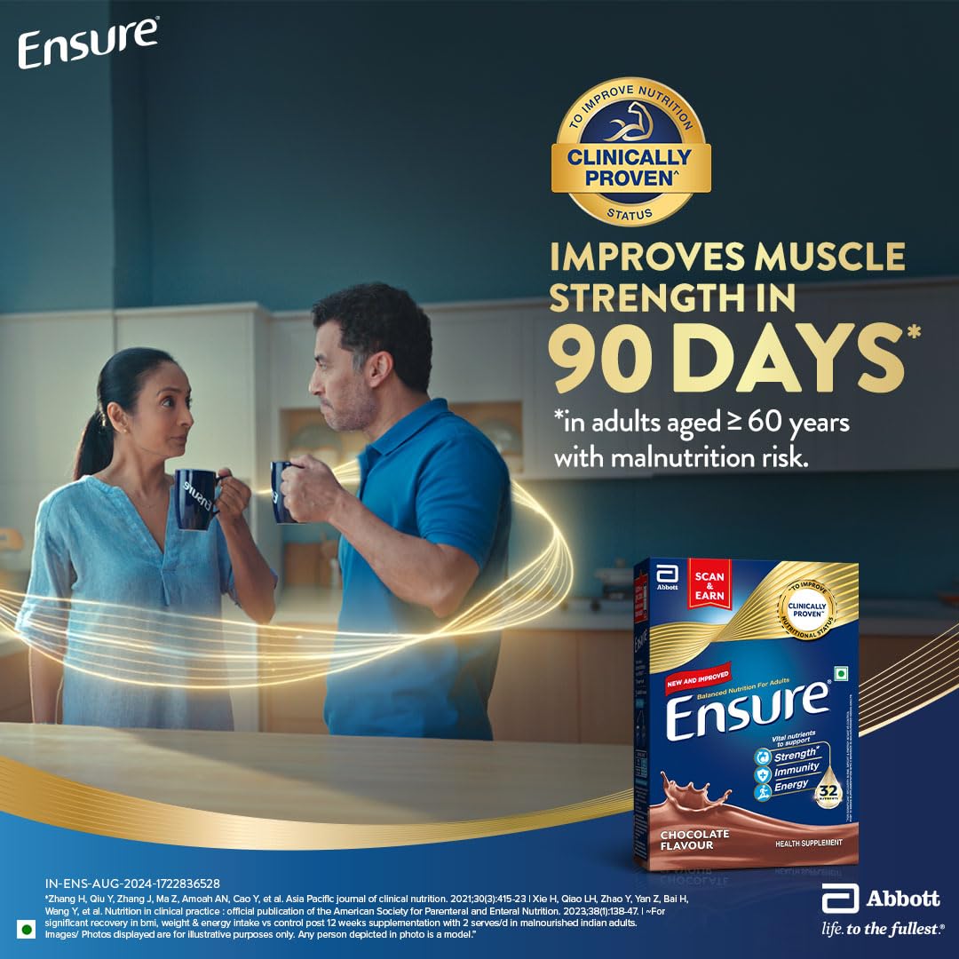 Ensure No 1 Nutritional Supplement Drink in the world, 32 nutrients High Protein,Calcium,Vit D, Chocolate 950g