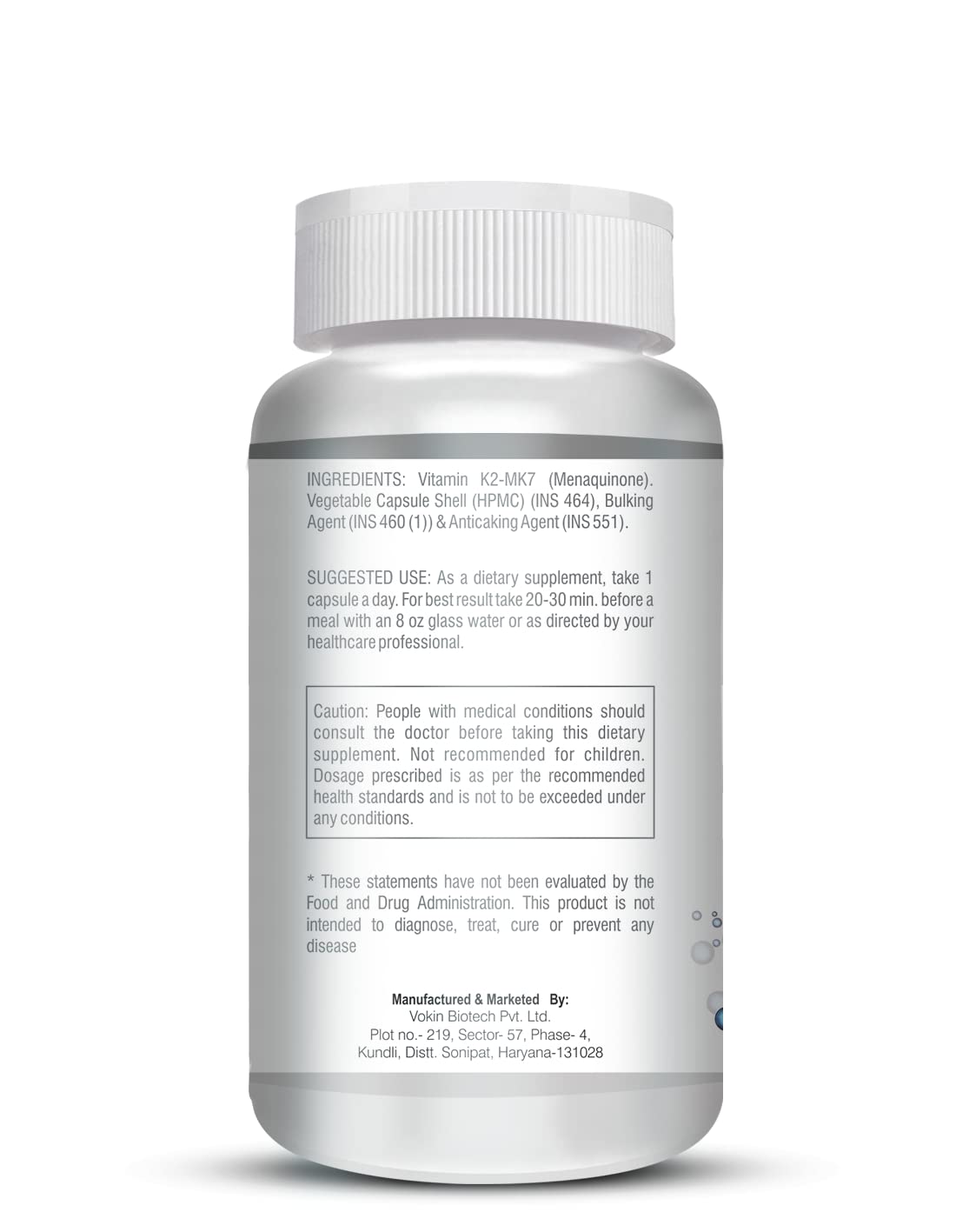 Vokin Biotech Vitamin K2 MK-7- Support Bone & Heart Health - 55mcg â€“ (90 Capsules)