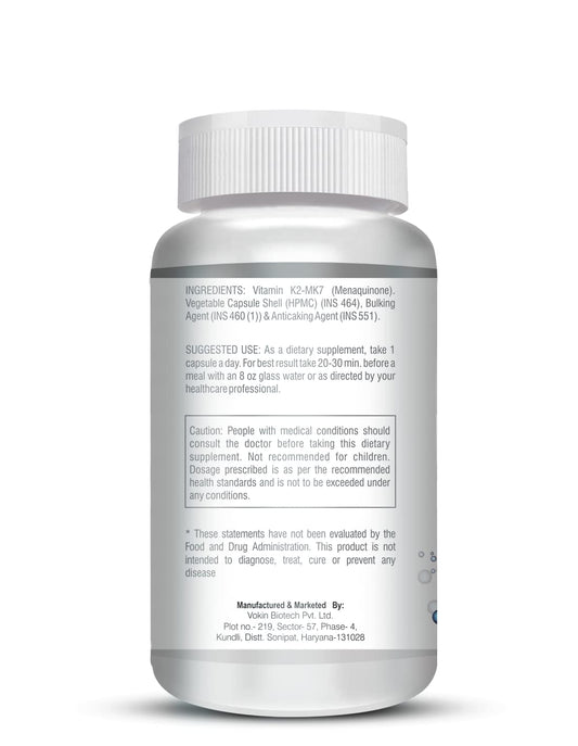 Vokin Biotech Vitamin K2 MK-7- Support Bone & Heart Health - 55mcg â€“ (90 Capsules)