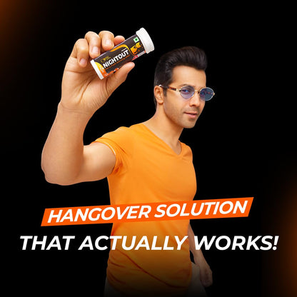Fast&Up NightOut | 10 Effervescent tabs | Instant Hangover Relief | Helps detoxify liver | Rapid hydration & energy | Helps prevent Hangover | Zero sugar | Fizzy lemon flavour