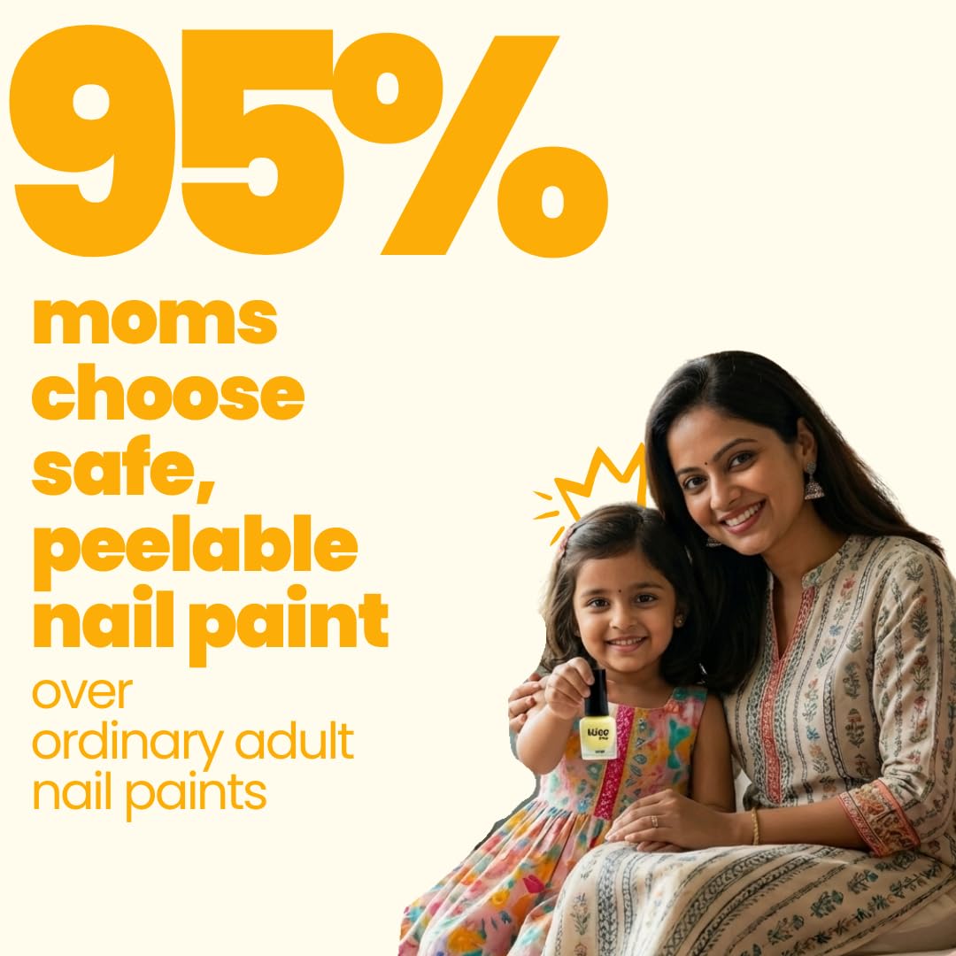 TucoÂ® Kids Water Based Safe Nail Polish for girls | Easy to Peel Off, Non Toxic, Natural & Safe for Kids | Play Safe with Chemical Free Nails for Daughters | Pack of 1x5ml | Yellow