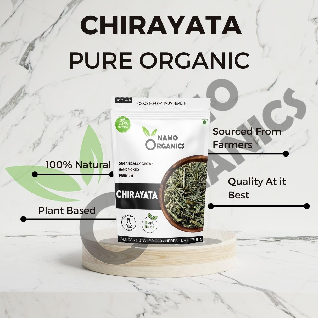 Namoorganics - chirayata - 200 gram - chirata Leaves, Bhunimba, bitter stick, Chiaravata, Chiraita, Anaryatikta, Balmony, Gentiana, Kirata, Swertia Chirayita, Kairata, Chiaravata, and Chitetta (200 g)