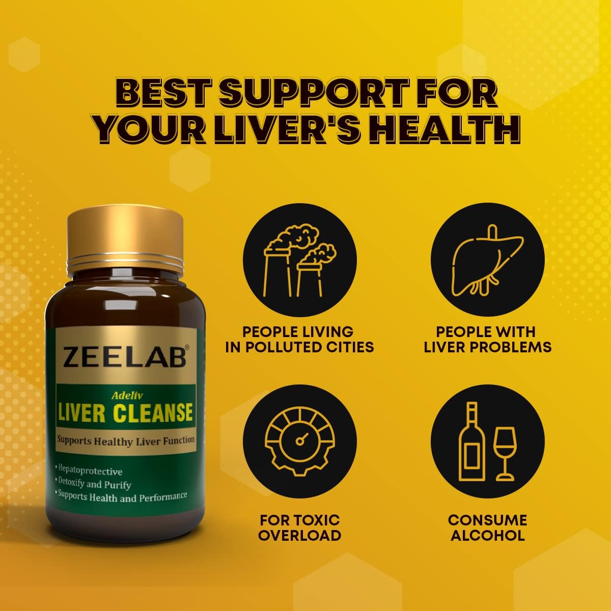 Zeelab Adeliv Liver Cleanse Capsules | Ayurvedic Medicine for Liver Detox and Cleansing (100 Capsules)