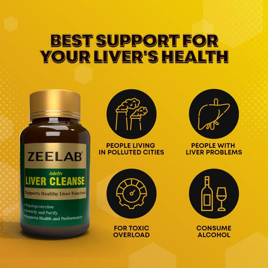 Zeelab Adeliv Liver Cleanse Capsules | Ayurvedic Medicine for Liver Detox and Cleansing (100 Capsules)