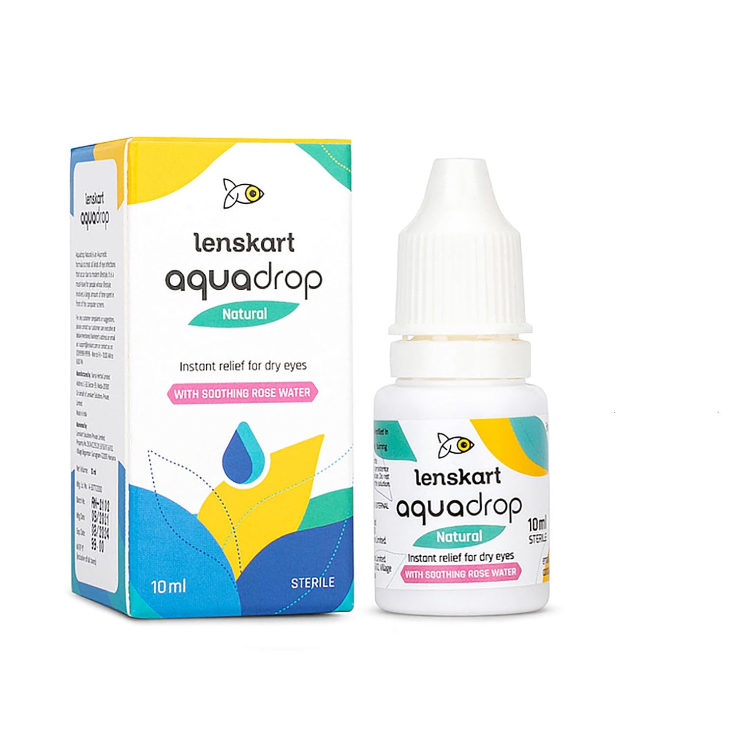 Aquadrop Natural Eye Drops | Relief from Dry & Irritated Eyes | For Screen Strain & Pollution | 10ml