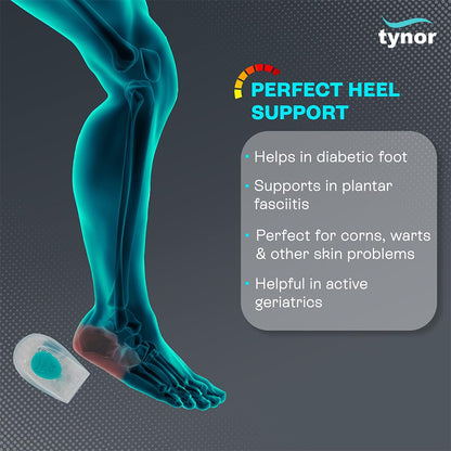 Tynor Heel Cushion Silicone, White, 1 Pair
